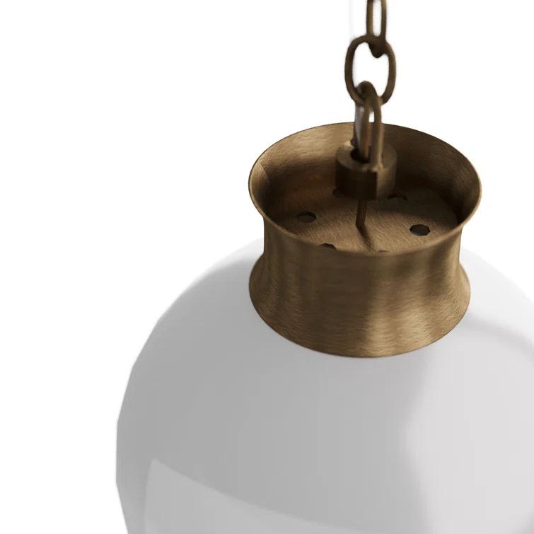 Mini Brass and Glass Globe Pendant Light