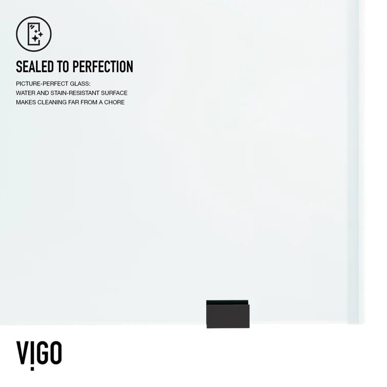 Elan 56-60" W x 76" H Sliding Frameless Shower Door with 3/8" Clear Glass