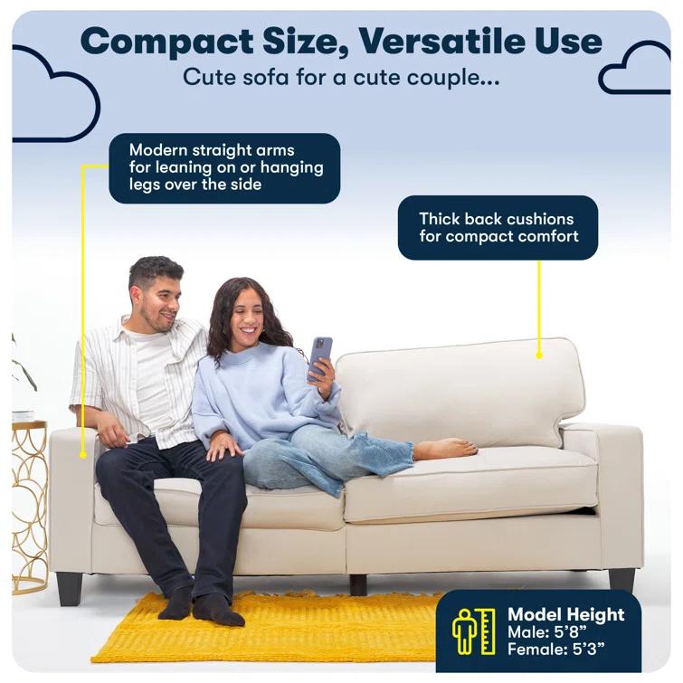 Serta Palisades 78" Track Arm Sofa, Easy Care Fabric, Soft Pillow Back, Pocket Coil Seat Cushions