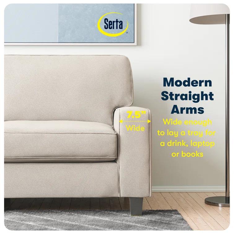 Serta Palisades 78" Track Arm Sofa, Easy Care Fabric, Soft Pillow Back, Pocket Coil Seat Cushions