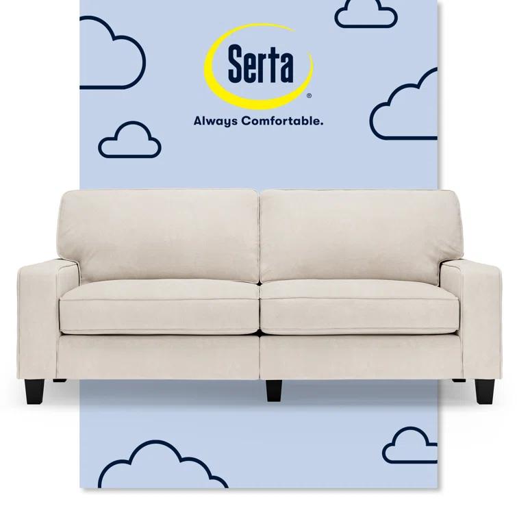 Serta Palisades 78" Track Arm Sofa, Easy Care Fabric, Soft Pillow Back, Pocket Coil Seat Cushions