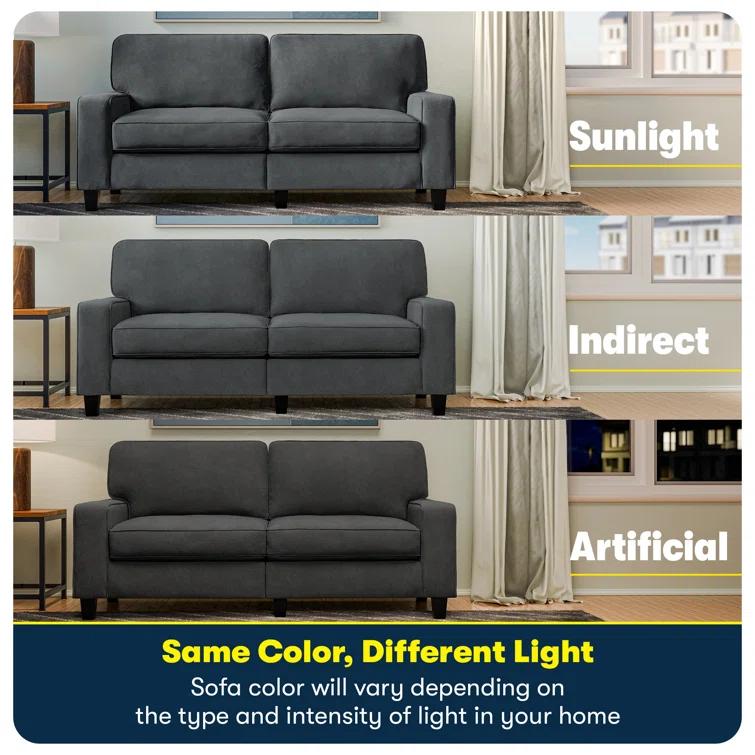 Serta Palisades 78" Track Arm Sofa, Easy Care Fabric, Soft Pillow Back, Pocket Coil Seat Cushions