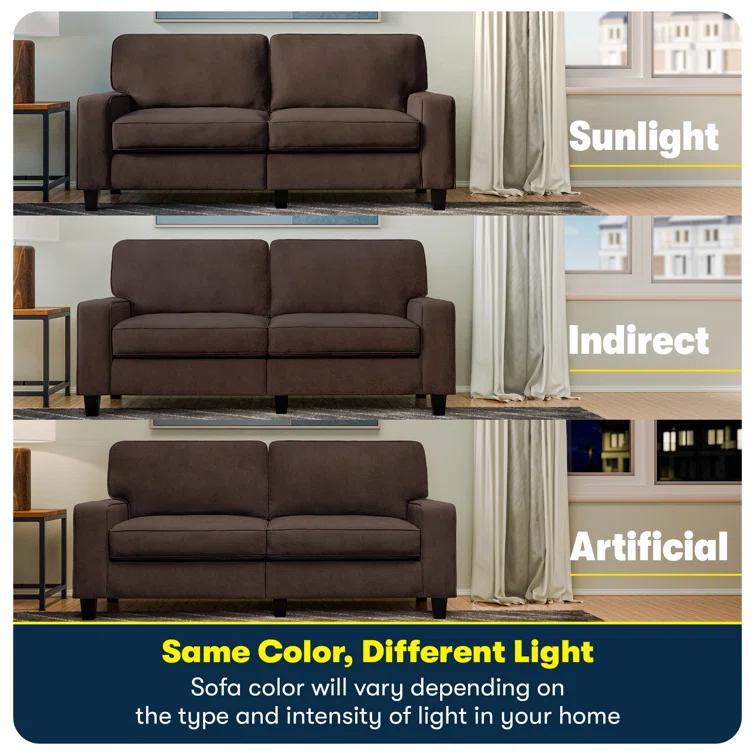 Serta Palisades 78" Track Arm Sofa, Easy Care Fabric, Soft Pillow Back, Pocket Coil Seat Cushions