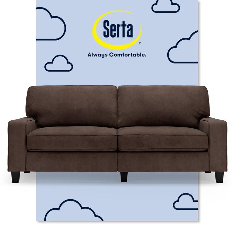 Serta Palisades 78" Track Arm Sofa, Easy Care Fabric, Soft Pillow Back, Pocket Coil Seat Cushions