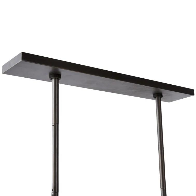 Erica 58'' Bronze and Opal Glass Linear Chandelier