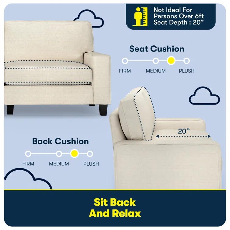 Serta Palisades 78" Track Arm Sofa, Easy Care Fabric, Soft Pillow Back, Pocket Coil Seat Cushions