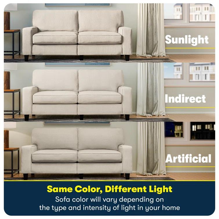 Serta Palisades 78" Track Arm Sofa, Easy Care Fabric, Soft Pillow Back, Pocket Coil Seat Cushions