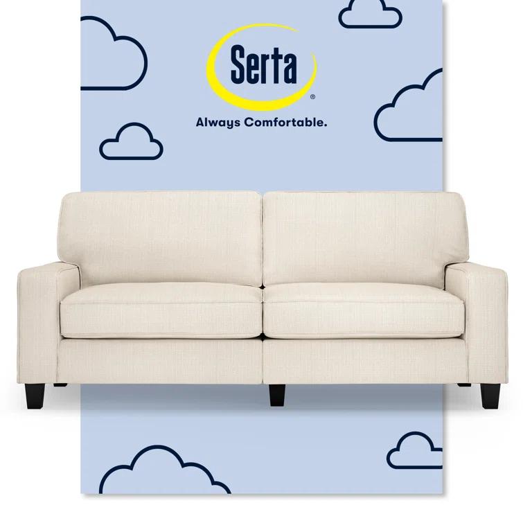 Serta Palisades 78" Track Arm Sofa, Easy Care Fabric, Soft Pillow Back, Pocket Coil Seat Cushions