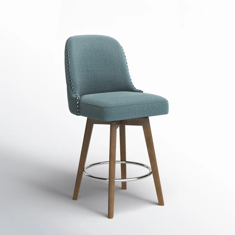 Philippa Button Tufted Stool with Swivel Seat