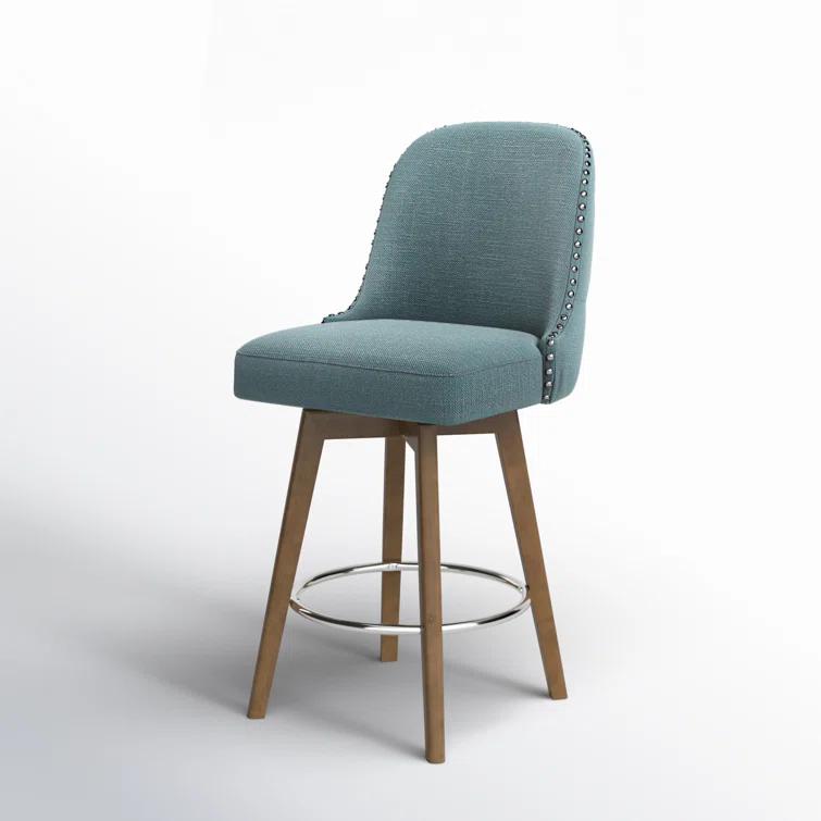 Philippa Button Tufted Stool with Swivel Seat