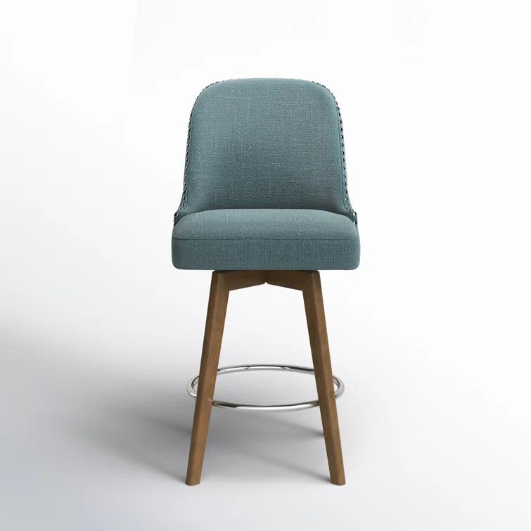 Philippa Button Tufted Stool with Swivel Seat