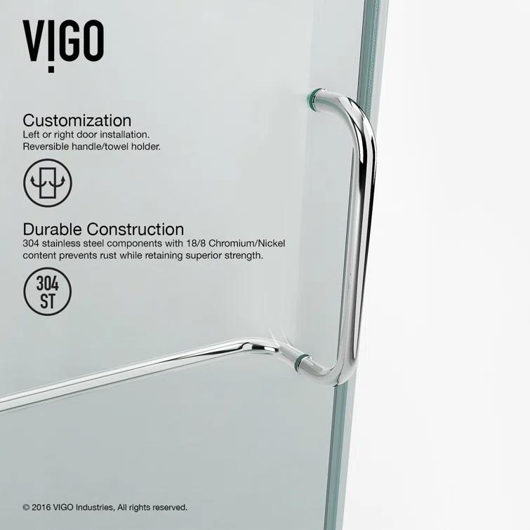 Piedmont 36" W x 36" D x 73" H Hinged Frameless Shower Enclosure with 3/8Clear Glass