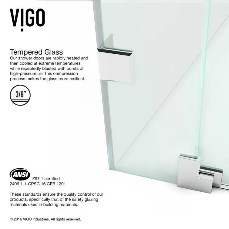 Pirouette 30-36" W x 72" H Pivot Frameless Shower Door with 3/8" Clear Glass
