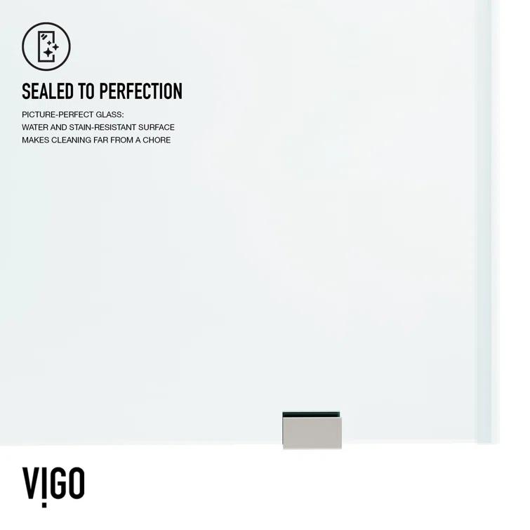 Elan 68-72" W x 76" H Sliding Frameless Shower Door with 3/8" Clear Glass