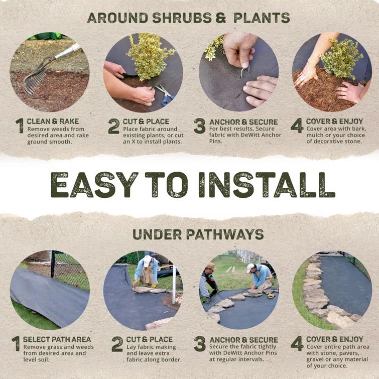 DeWitt Sunbelt 3.2oz Woven Weed Barrier Landscape Fabric Ground Cover