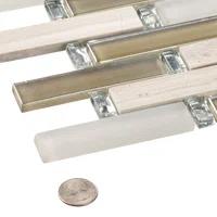 Andova Saga 1" Glass and Marble Brick Joint Mosaic Kitchen Backsplash, Bathroom, Shower, Pool, Wall and Floor Tile