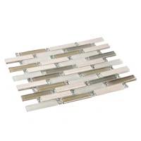 Andova Saga 1" Glass and Marble Brick Joint Mosaic Kitchen Backsplash, Bathroom, Shower, Pool, Wall and Floor Tile