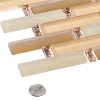 Saga 1" Glass and Marble Brick Joint Mosaic Kitchen Backsplash, Bathroom, Shower, Pool, Wall and Floor Tile