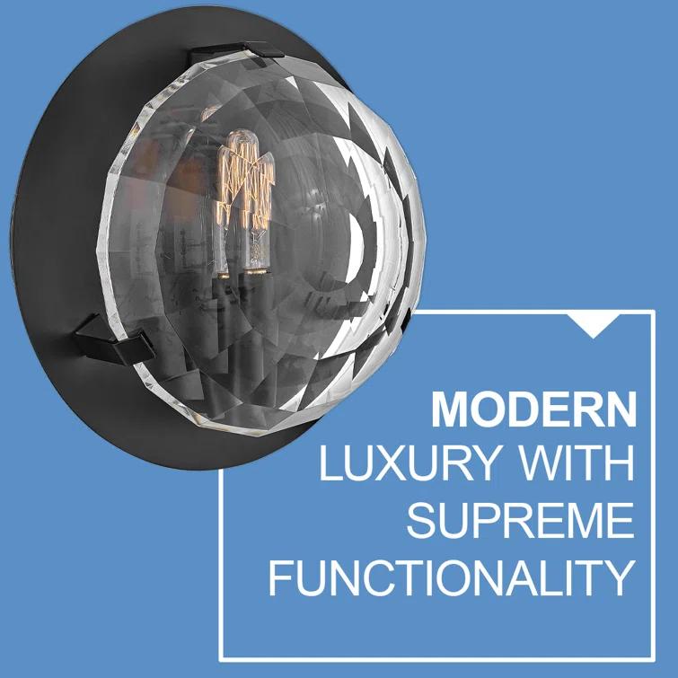 Hinkley Leo Single Light Wall Sconce w/ Optic Crystal Glass
