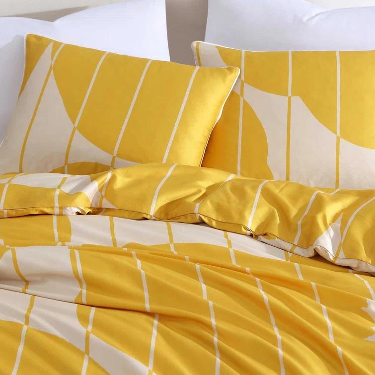 Vesi Unikko Cotton Yellow/Beige Duvet Cover Set
