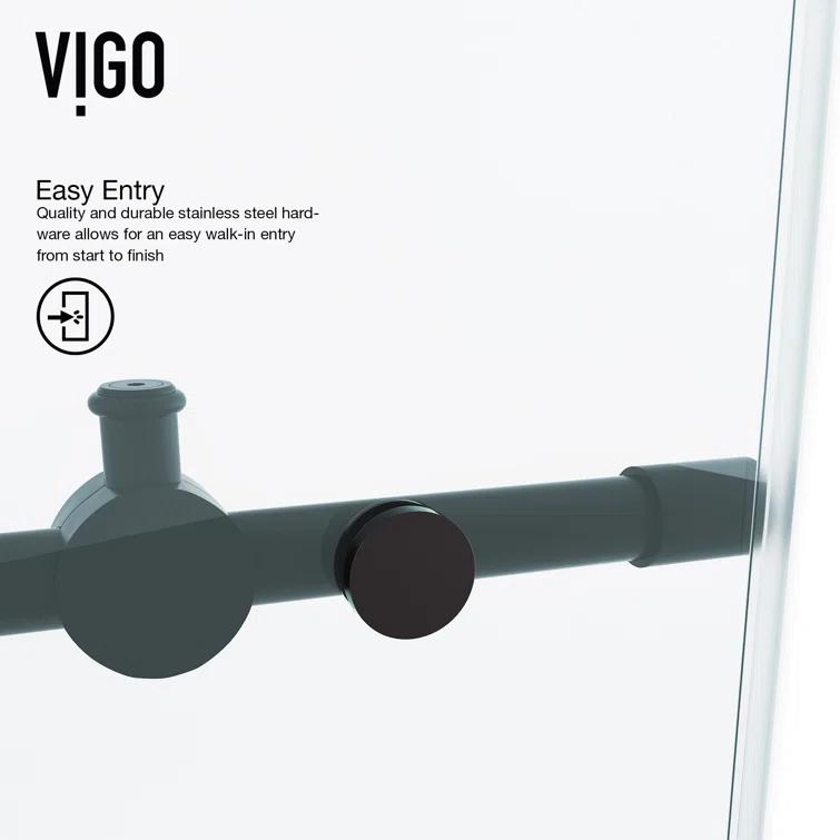 Elan 56-60" W x 74" H Sliding Frameless Shower Door with 3/8" Clear Glass