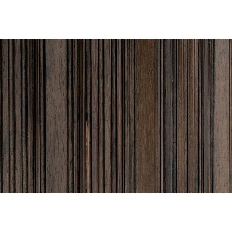 Contemporary Espresso Brown Round Wood & Glass Dining Table