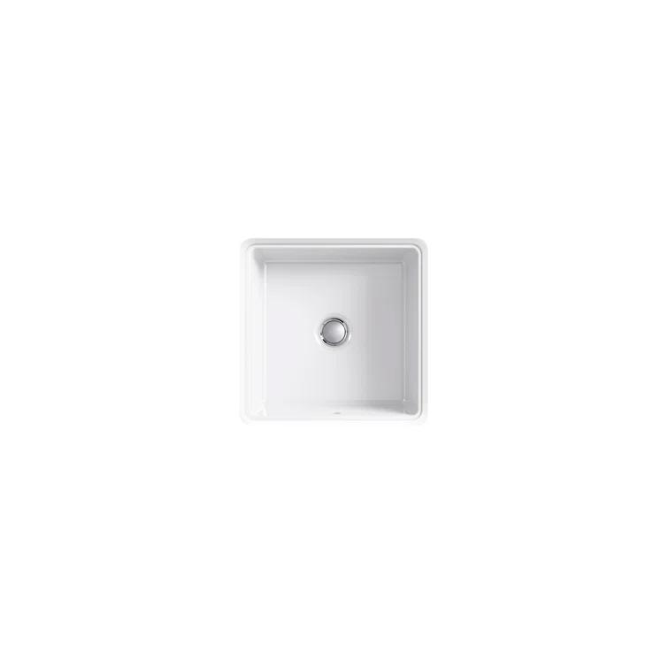 Verticyl Vitreous China Square Undermount Bathroom Sink with Overflow