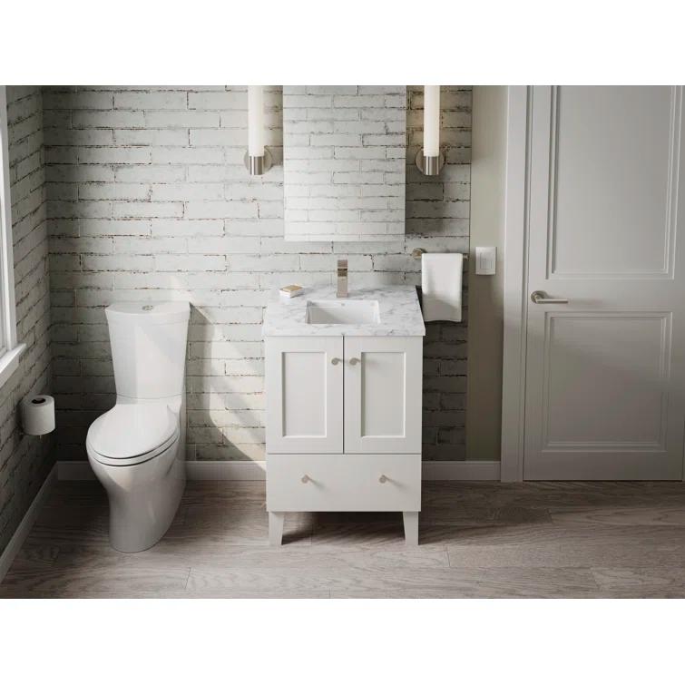 Verticyl Vitreous China Square Undermount Bathroom Sink with Overflow