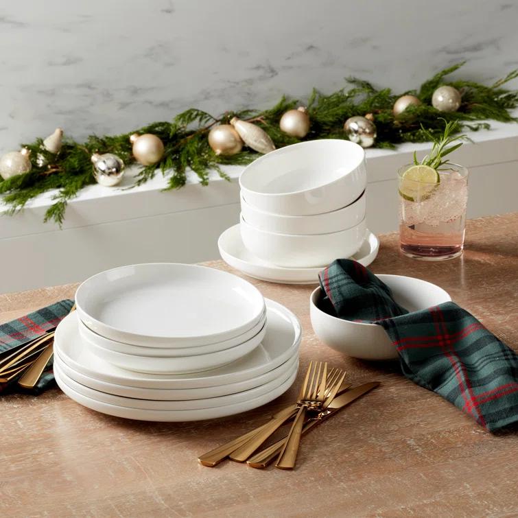 Oneida Entertain 365 24 Seven White 12 - Piece Dinnerware Set (Set of 4)
