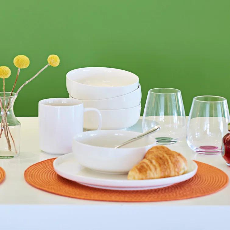 Oneida Entertain 365 24 Seven White 12 - Piece Dinnerware Set (Set of 4)