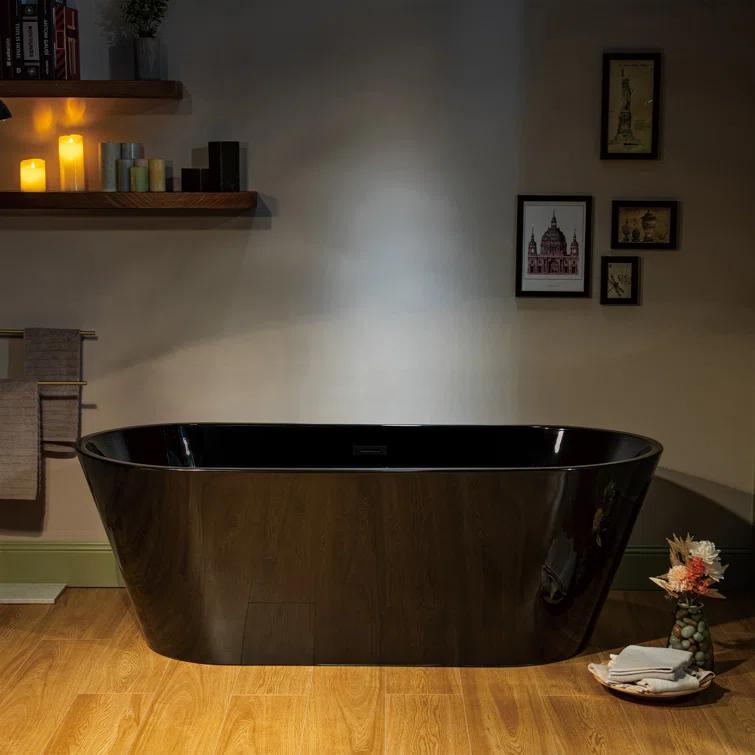 WoodBridge 67" x 32" Freestanding Soaking Acrylic Bathtub B8813-MB