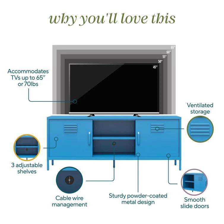 Cache Metal Locker-Style TV Stand for TVs up to 65"