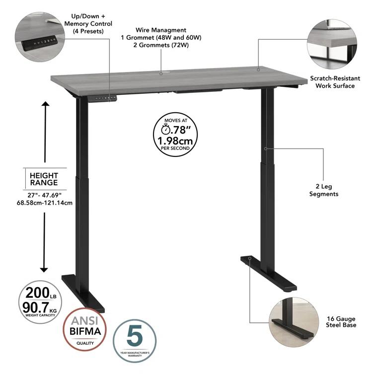 Adjustable Metal Base Standing Desk