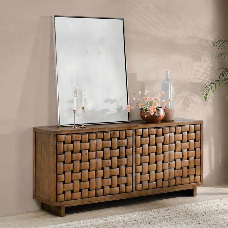 Classic Home Bast 4-door Reclaimed Pine Wood Buffet Sideboard