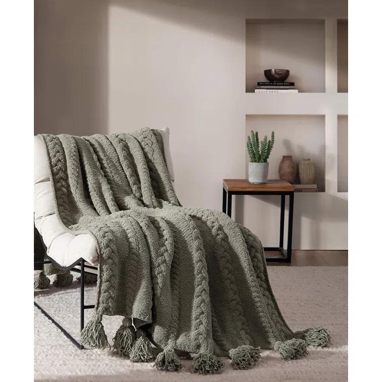 Sunday Citizen Braided Pom Throw Blanket