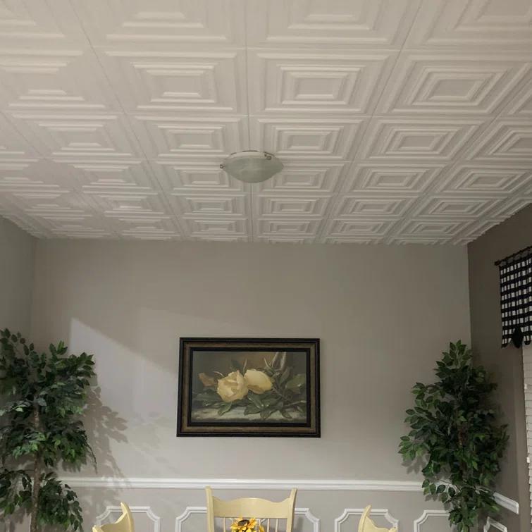Chestnut Grove 1.6 ft. x 1.6 ft. Polystyrene Glue-up Ceiling Tile