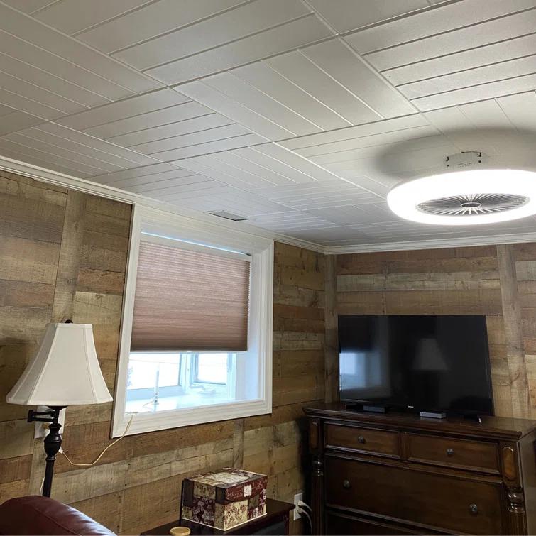 Bead Board 1.6 ft. x 1.6 ft. Polystyrene Glue-up Ceiling Tile