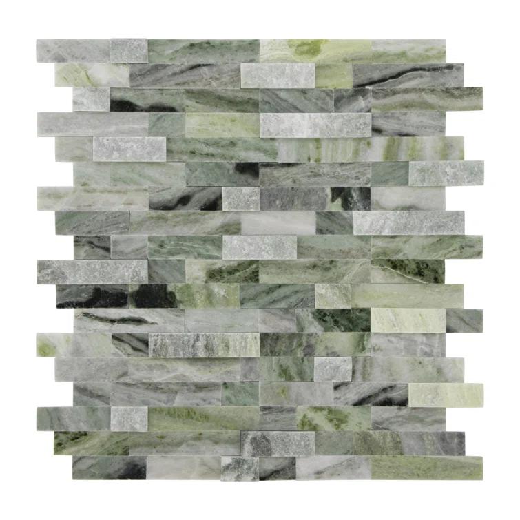 3D 11" x 12" Natural Stone Peel & Stick Mosaic Tile