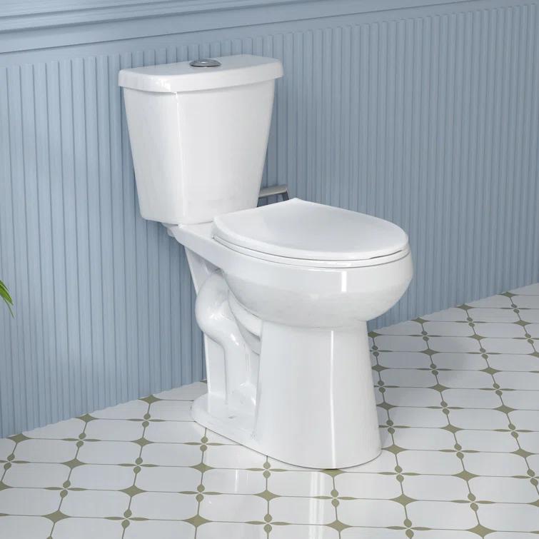 Aguamaph T2019RT 19 in. 2-Piece Toilet 1.1/1.6 GPF Dual Flush Round Toilet ADA Height with Soft-Close Seat