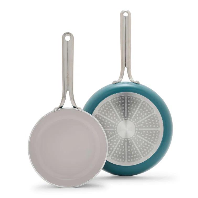 GreenPan GreenPan Nova 8in and 10in 2 Piece Frying Pan Skillet Set, Healthy Ceramic Nonstick, PFAS-Free, Induction Suitable, Dishwasher and Oven Safe
