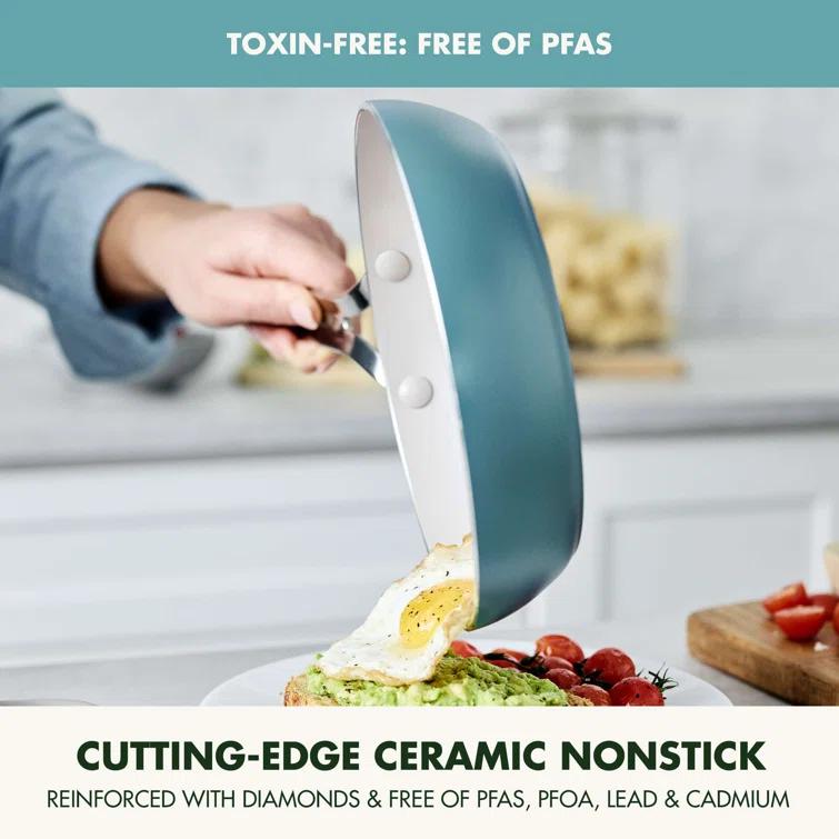 GreenPan GreenPan Nova 8in and 10in 2 Piece Frying Pan Skillet Set, Healthy Ceramic Nonstick, PFAS-Free, Induction Suitable, Dishwasher and Oven Safe