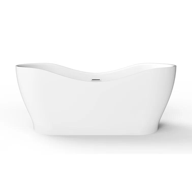 66.75'' x 31.5'' Freestanding Acrylic Bathtub