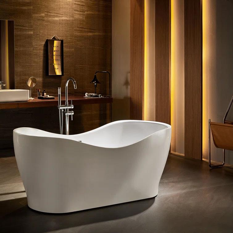 66.75'' x 31.5'' Freestanding Acrylic Bathtub