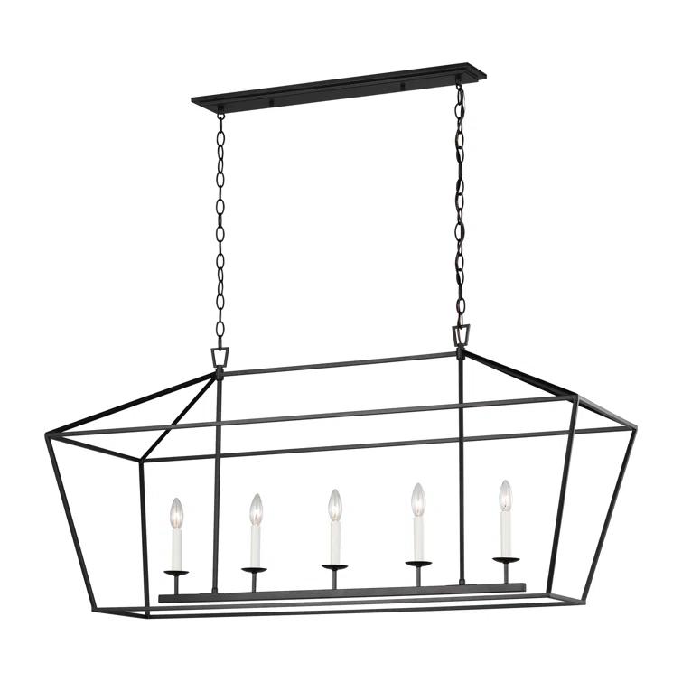 Gala Linear Chandelier - Black / 50"L