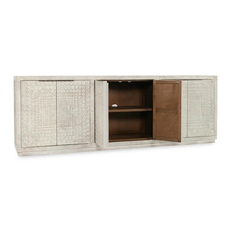 Classic Home Tafari 6-door Reclaimed Pine Wood Buffet Sideboard In Cream