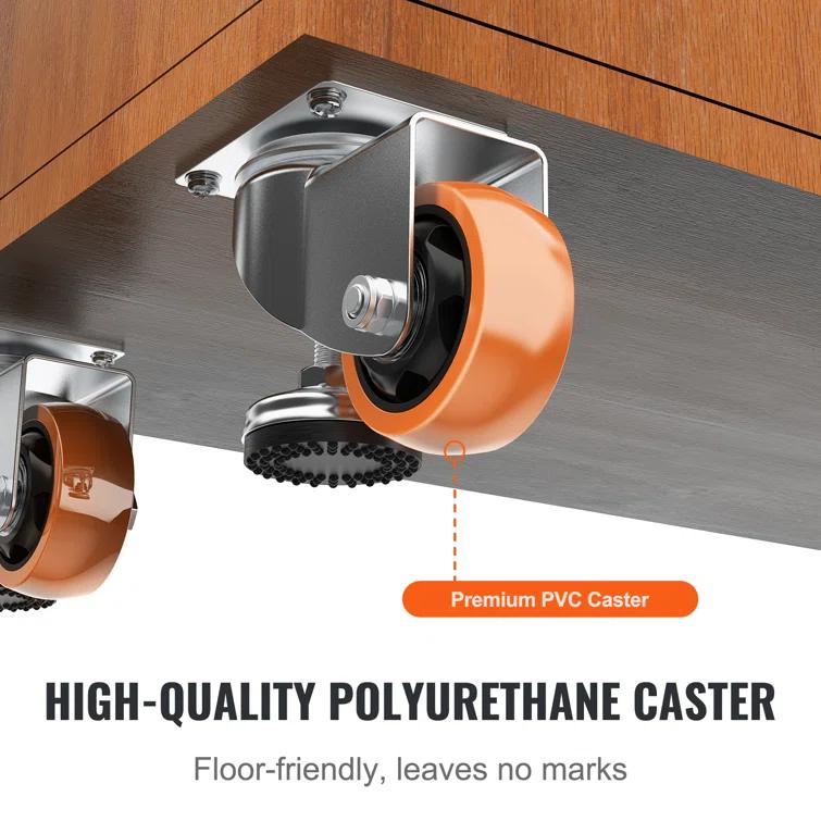 Stellweilan Tessberg Leveling Casters, Set of 4, 2200 lbs Total Load Capacity (Set of 4)