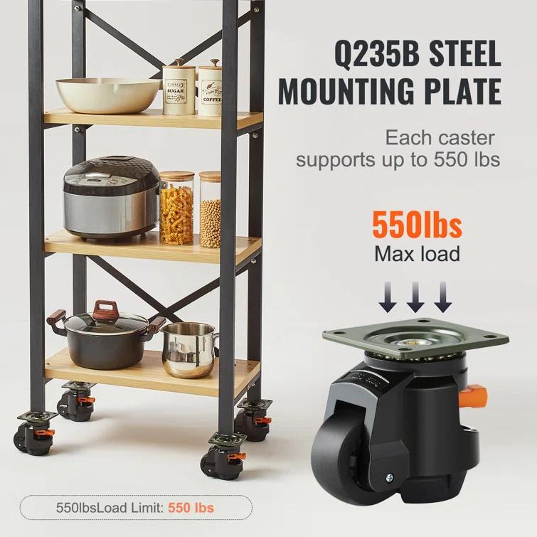 Stellweilan Tessberg Leveling Casters, Set of 4, 2200 lbs Total Load Capacity (Set of 4)