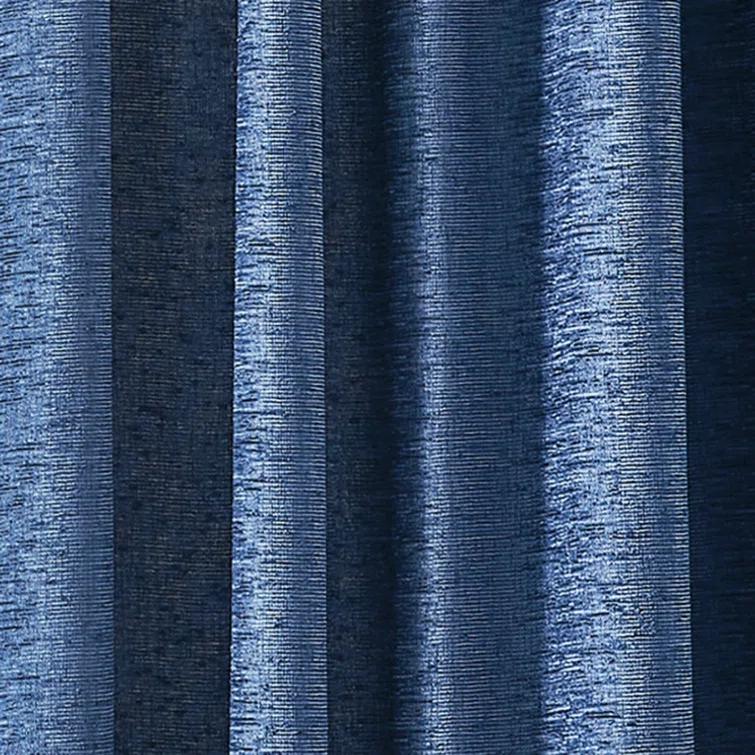 DKNY DKNY Boucle Chenille Room Darkening Curtain Panel Pair Indigo (Set of 2) (Set of 2)
