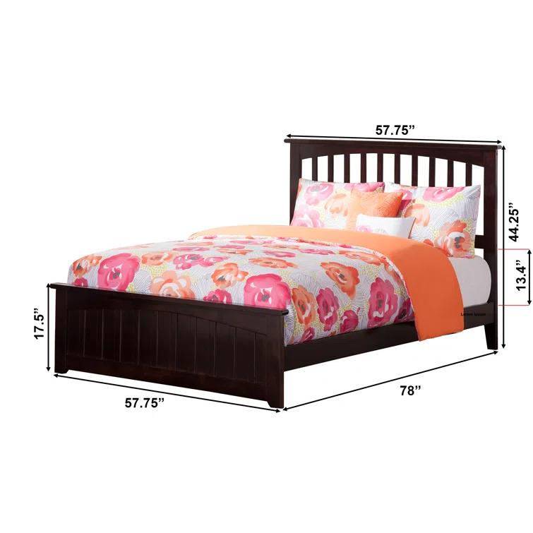 AFI Furnishings Mission Low Profile Solid Wood Platform Bed with Matching Footboard
