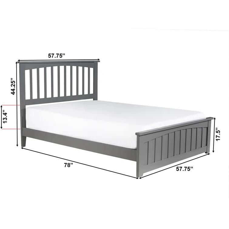 Mission Low Profile Solid Wood Platform Bed with Matching Footboard